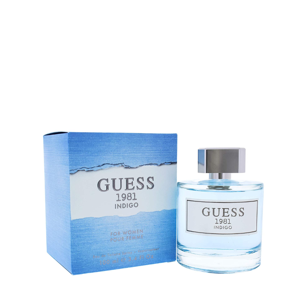 Guess 1981 Indigo Eau de Toilette Spray para mujer, azul, NS, 3.4 onzas líquidas