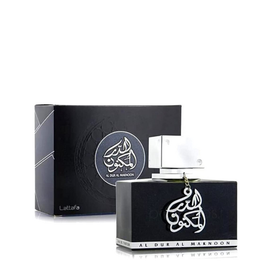 Al Dur Al Maknoon Silver 100 ml EDP por Lattafa Perfumes Spray Afrutado Ahumado